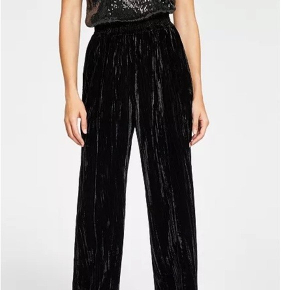 Leyden Velvet Wide Leg Pants Black NEW Women's XLarge - Picture 9 of 15